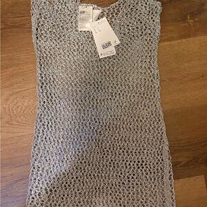 H&M Shimmering Silver Knit Tank